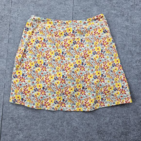 Toad & Co Skirt Womens Medium Yellow Floral Skort Athleisure Organic Cotton - Picture 8 of 8